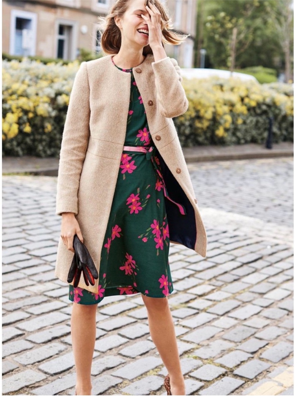 Boden Imelda Camel Mohair Trench Coat